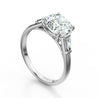 GIA Certified 3.01 Carat E/VS1 Diamond Platinum Three Stone Engagement Ring