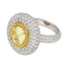 GIA Certified 3.3 Carat Fancy Intense Yellow Flawless Round Diamond Ring