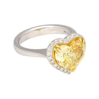 GIA Certified 3.32 Carat Fancy Intense Yellow Heart Cut Diamond Engagement Ring – Assay Jewelers