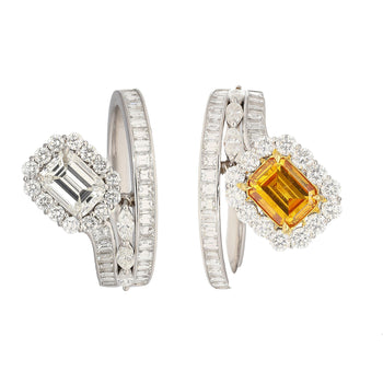 GIA Certified 3.81 Carat Detachable Two-Piece Toi Et Moi Ring in 18K White Gold – Assay Jewelers