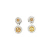 GIA Certified 3.96 Carat Round Fancy Brown To Yellow Diamond Drop Earrings