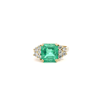 GIA Certified 4 Carat Colombian Minor Oil Emerald & Diamond Engagement Ring – Assay Jewelers