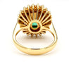 GIA Certified 4.3 Carat Colombian Emerald 18K Gold Button Sunburst Ring