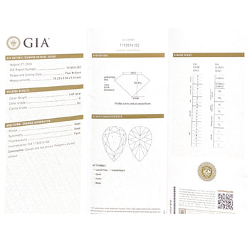 Ring con diamante a forma di pera da 4,48 carati, certificato GIA, H/SI2 – Assay Jewelers