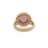 GIA Certified 4.8 Carat Oval Pink Sapphire & Diamond 18K Gold Starburst Ring