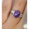 GIA Certified 5.32 Carat Purple Star Sapphire and Diamond Ring, Platinum