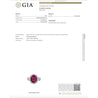 GIA Certified 5.52 Carat Rubellite and Diamond Halo in Filigree Setting Ring