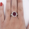 GIA Certified 5.52 Carat Rubellite and Diamond Halo in Filigree Setting Ring