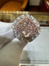 GIA Certified 6.53 Carat Fancy Pink-Brown & White Diamond Ring