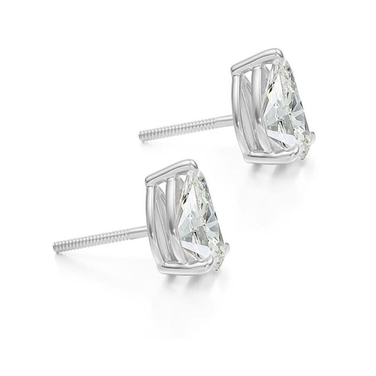 GIA Certified 6.76 Carat Pear Cut Diamond Stud Earrings