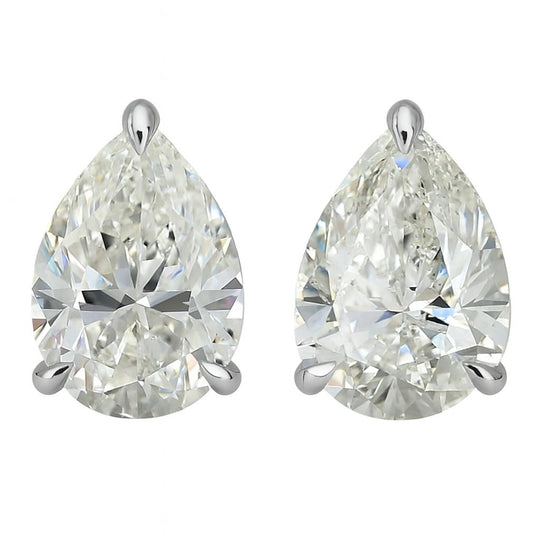 GIA Certified 6.76 Carat Pear Cut Diamond Stud Earrings
