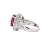 GIA Certified 7.60 Carat No Heat Pink Spinel and Diamond Ring in Platinum