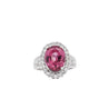 GIA Certified 7.60 Carat No Heat Pink Spinel and Diamond Ring in Platinum