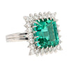 GIA Certified 8.17 Carat Tourmaline and Diamond Halo Square Shape Platinum Ring