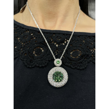 GIA Certified 8.58 Carat Demantoid Pendant Necklace in 18K White Gold – Assay Jewelers