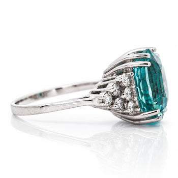 GIA Certified 9.48 Carat Paraiba Tourmaline Diamond Cluster Ring – Assay Jewelers