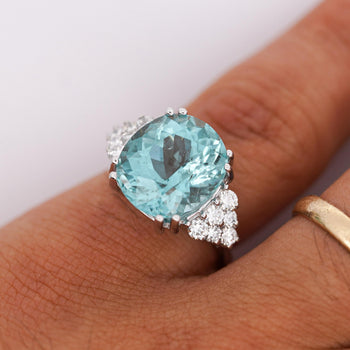 GIA Certified 9.48 Carat Paraiba Tourmaline Diamond Cluster Ring – Assay Jewelers