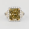 GIA Certified Fancy Brownish Greenish Yellow Diamond Stud Earrings & Ring Set