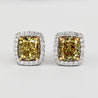 GIA Certified Fancy Brownish Greenish Yellow Diamond Stud Earrings & Ring Set