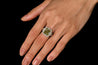 GIA Certified Fancy Brownish Greenish Yellow Diamond Stud Earrings & Ring Set