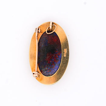 GIA Certified Oval Black Opal 18K Gold Pendant and Pin – Assay Jewelers