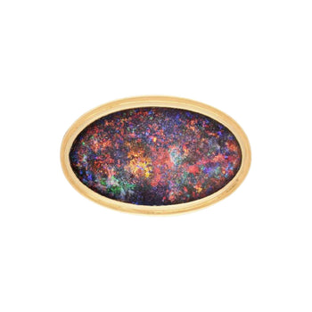 GIA Certified Oval Black Opal 18K Gold Pendant and Pin – Assay Jewelers