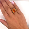 GIA Certified Oval Cut 13.5 Carat Mandarine Orange Spessartine Garnet Ring