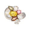 Bague en diamant naturel de couleur fantaisie 3 carats certifiée GIA & IGI en platine et or 18K