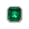 GRS Cert. 17.73 Carat Minor Oil Colombian Emerald Ring