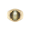 GRS Zertifiziert 13,89 Karat Chrysoberyl Katzenauge Herren 18K Gelbgold Ring