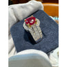 GRS Certified 1.37 Carat Burma Pigeon Blood Ruby & Diamond Ring in 18K Gold