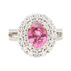 GRS-zertifizierter 2,33 ct Pink Saphir Diamant Ring 18K Weißgold