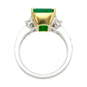 GRS Certified 3.16 Carat Vivid Green Minor Oil Colombia Emerald and Diamond 18K Ring | GRS Appendix.