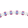 GRS Certified 41.17 CTTW Sri Lanka No Heat Blue Sapphire Bracelet with Diamond & Ruby in 18K White Gold