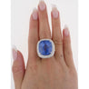 GRS Certified 50.11 Carat Cushion No Heat Sri Lanka Blue Sapphire Ring