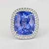 GRS Certified 50.11 Carat Cushion No Heat Sri Lanka Blue Sapphire Ring