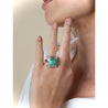 GRS Certified 6.78 carat Colombian Emerald and Baguette Cut Diamond Ring