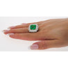 GRS Certified 8.04 Carat Minor Oil Colombian Emerald & Diamond Halo Ring