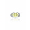 GRS Zertifiziert Chrysoberyll Katzenauge Herren Ring 14k Weißgold Fassung