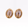 GUMPS San Francisco Signed Lavender Jade 14K Gold Clip On Stud Earrings