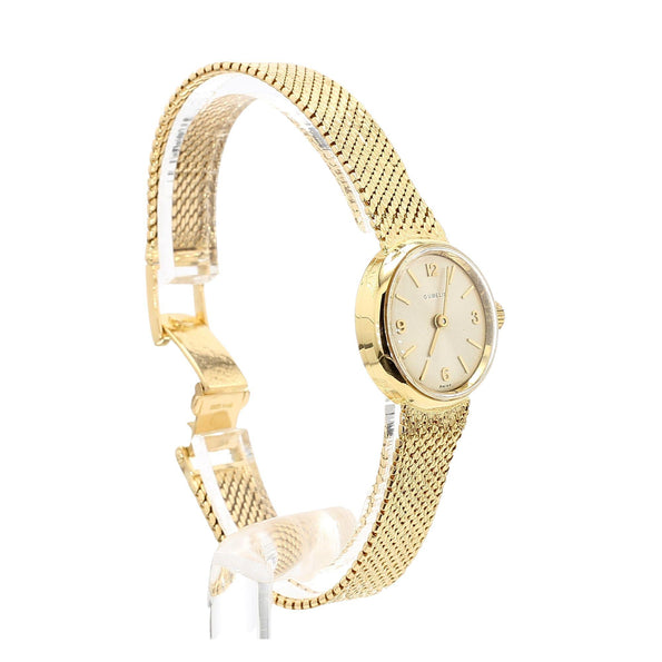 Gübelin 18K Gold Champagne Dial Mesh Bracelet Ladies Watch