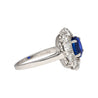 Gubelin Certified Vintage 1.88 Carat No Heat Oval Cut Blue Sapphire Retro Era Ring