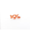 Heart Cut Natural Diamond Butterfly Stud Earrings in 18K Rose Gold