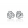 Heart Shape Diamond Stud Earrings in 18k white gold