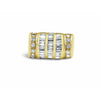 Schwerer 14k Gold Herrenring mit Baguette-Schliff Diamonds