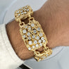 Heavy Vintage Diamond 5-Link 14K Gold Nugget Bracelet