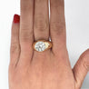 IGI Cert 3.85 Carat Lab Grown Diamond Bezel Set 14K Yellow Gold Statement Ring