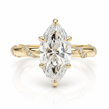 IGI Cert. 3 Carat Marquise Lab Diamond Pave Twist Shank Engagement Ring – Assay Jewelers