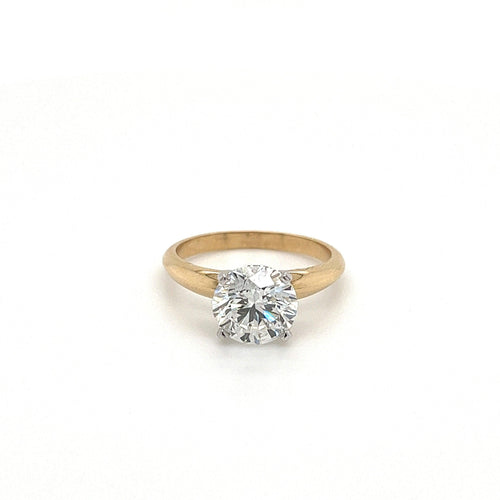 VS1 Round Cut Lab Grown Diamond 2-Tone Solitaire Ring