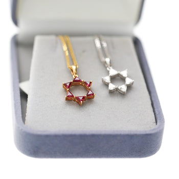 Diamond Star of David Pendant 18K White Gold Necklace – Assay Jewelers